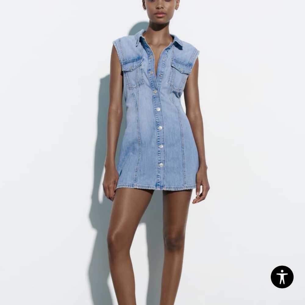 Women dress SHORT DENIM TRF DRESS